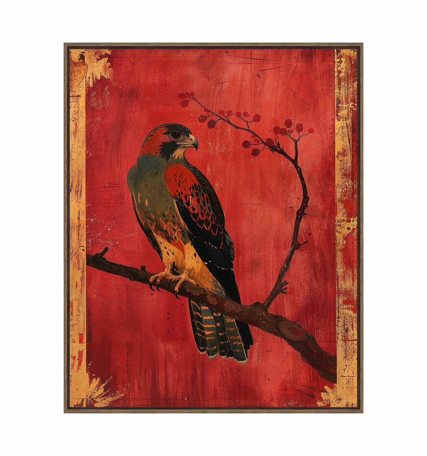 Crimson Majesty - Falcon of the Silk Road - Gallery Wrapped Canvas
