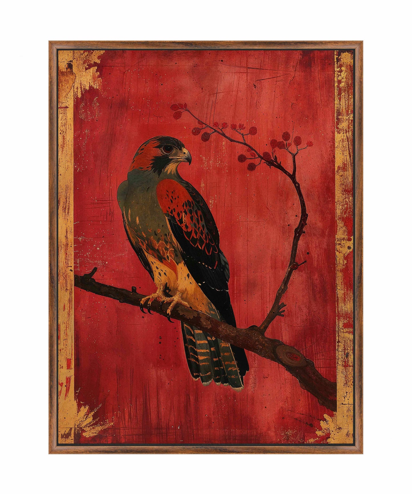 Crimson Majesty - Falcon of the Silk Road - Gallery Wrapped Canvas