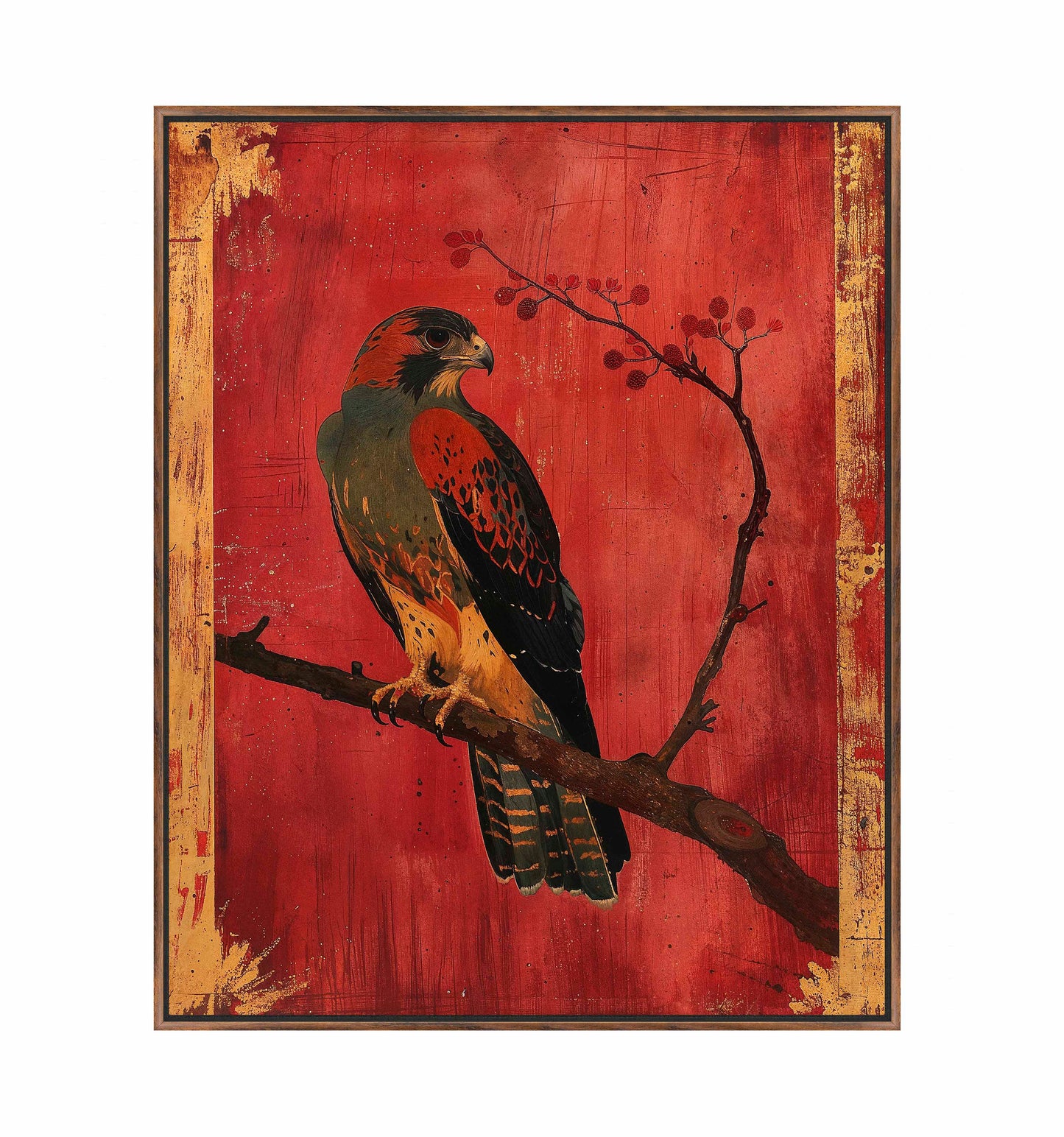 Crimson Majesty - Falcon of the Silk Road - Gallery Wrapped Canvas