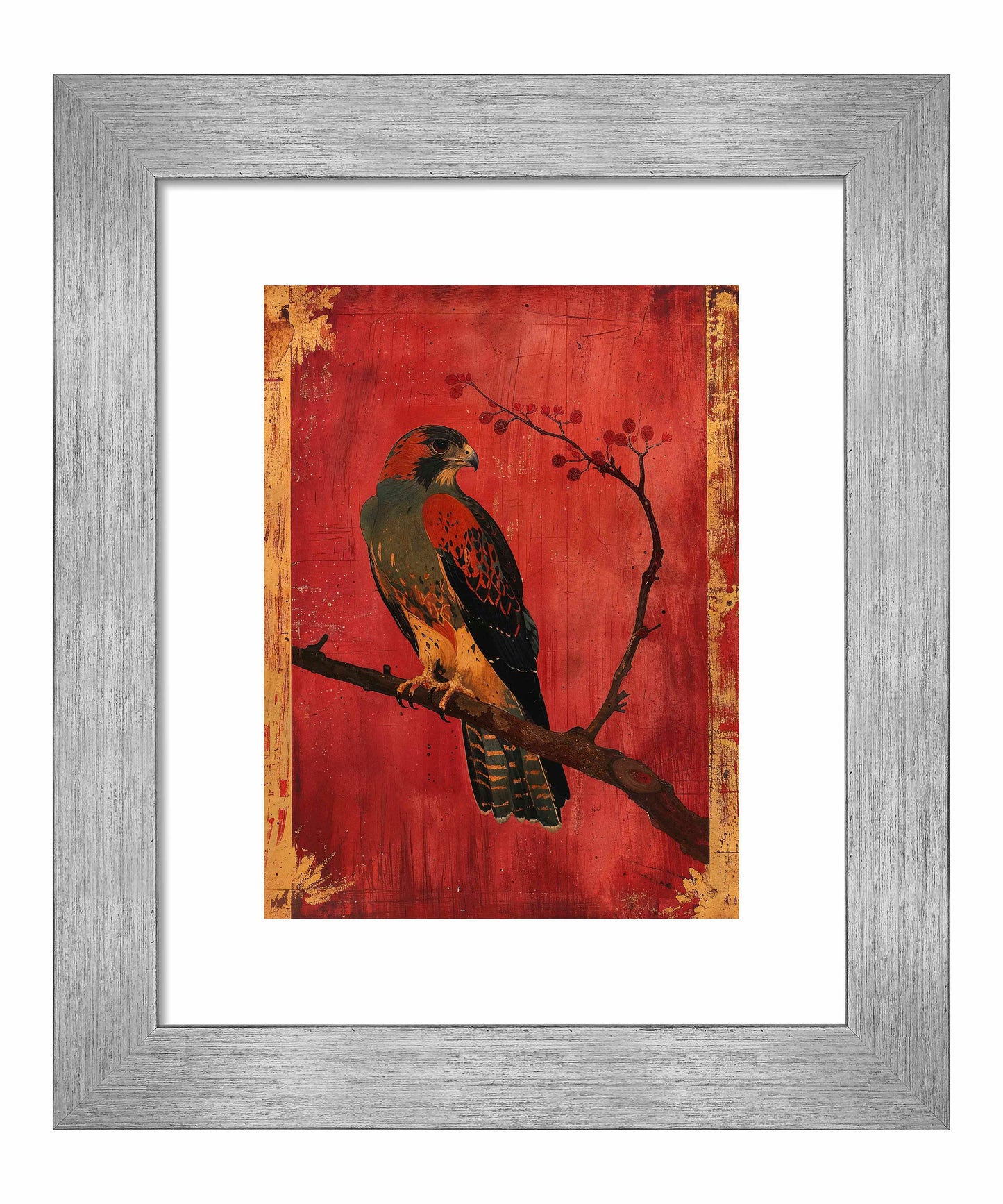 Crimson Majesty - Falcon of the Silk Road - Art Prints