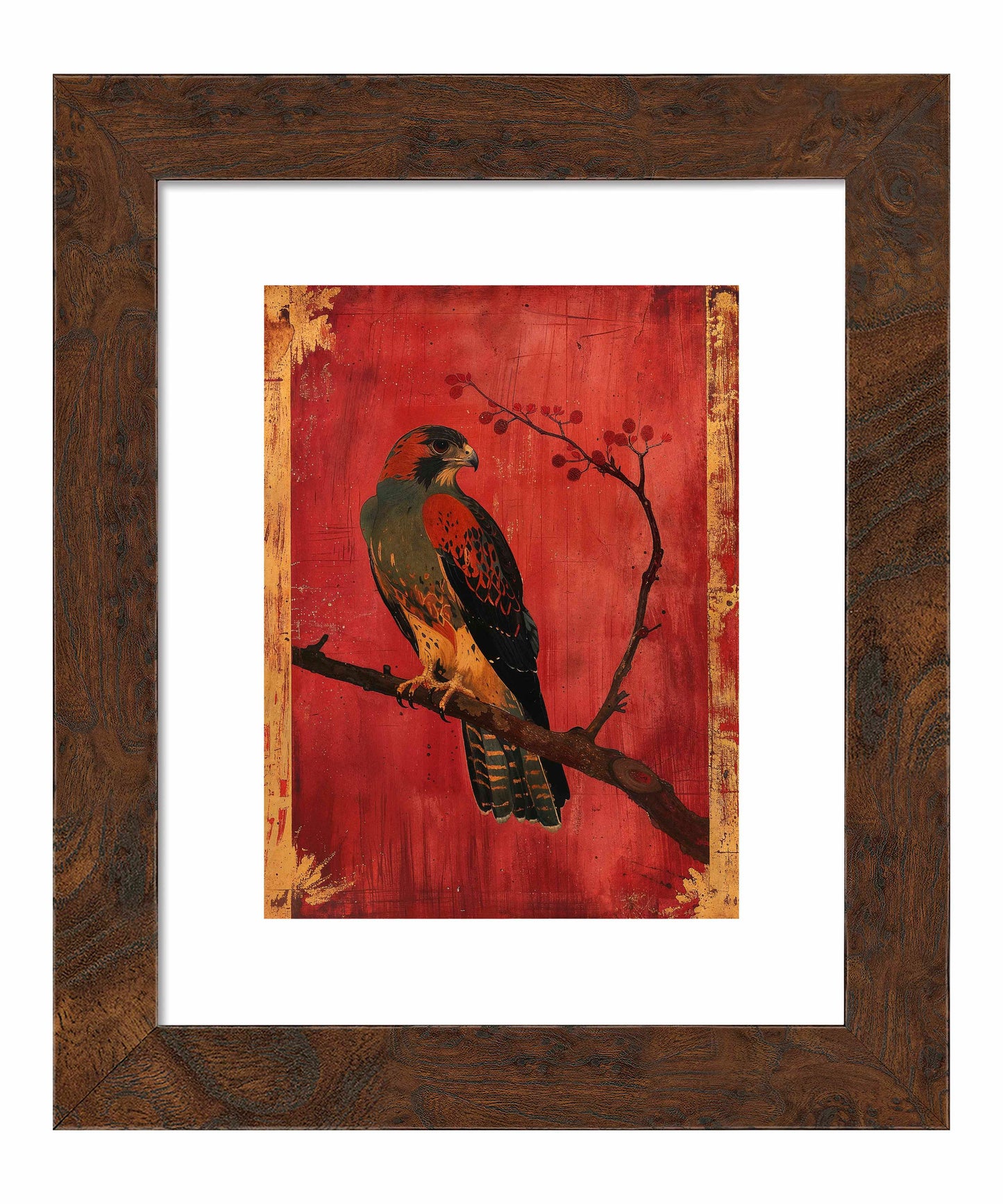 Crimson Majesty - Falcon of the Silk Road - Art Prints