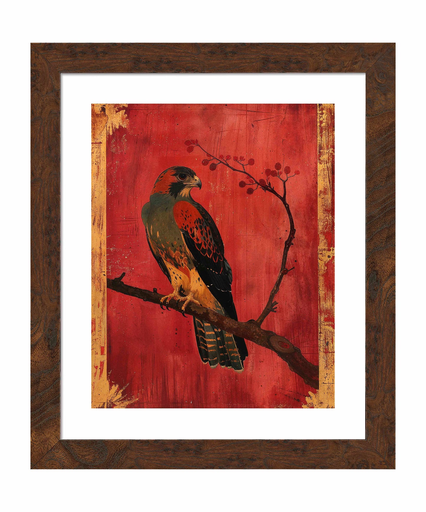 Crimson Majesty - Falcon of the Silk Road - Art Prints