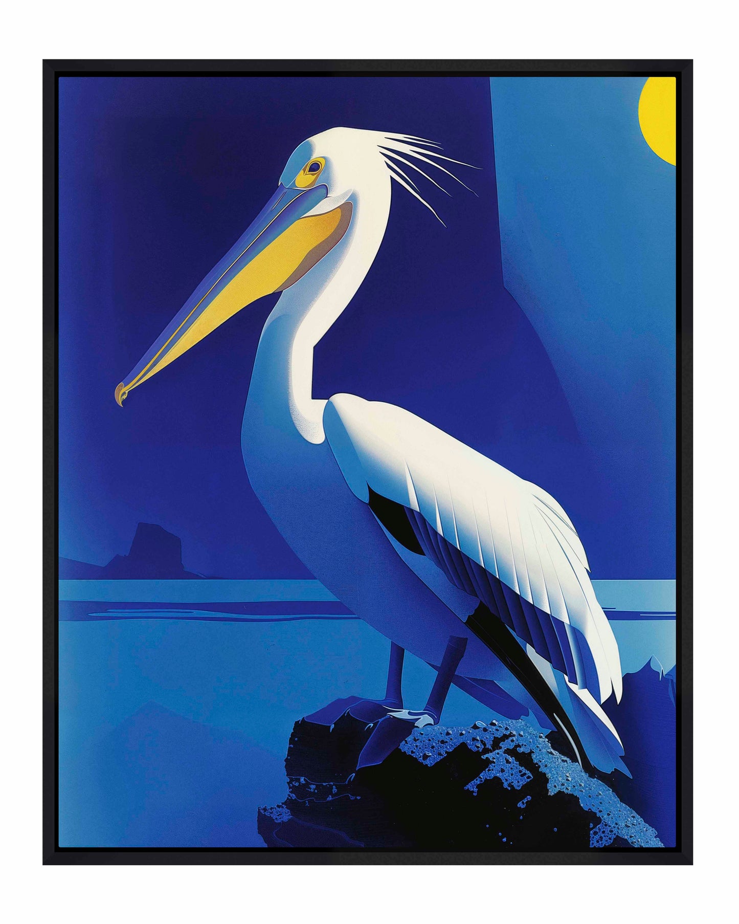 Moonlit Majesty - Pelican by the Sea - Gallery Wrapped Canvas