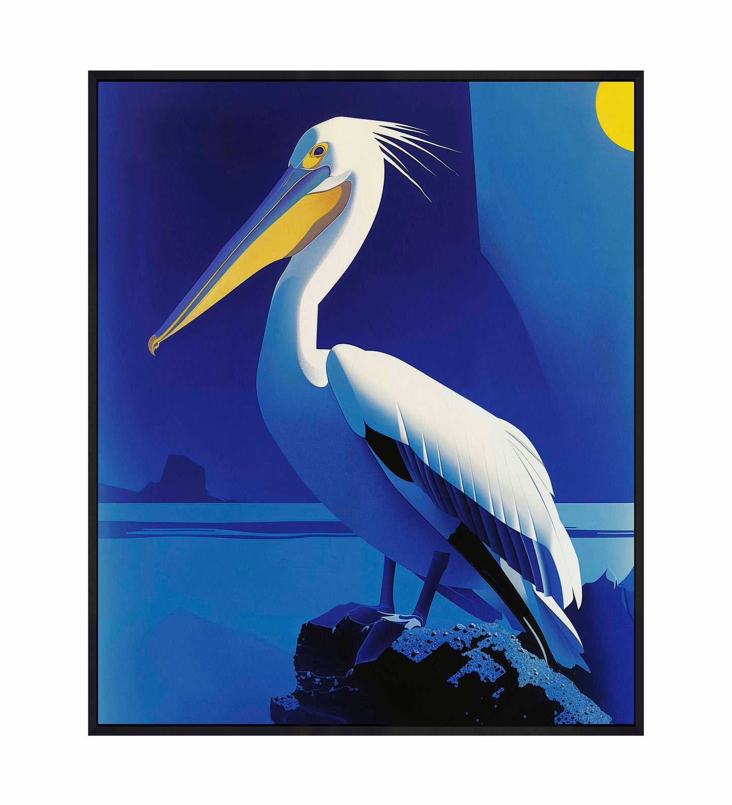 Moonlit Majesty - Pelican by the Sea - Gallery Wrapped Canvas