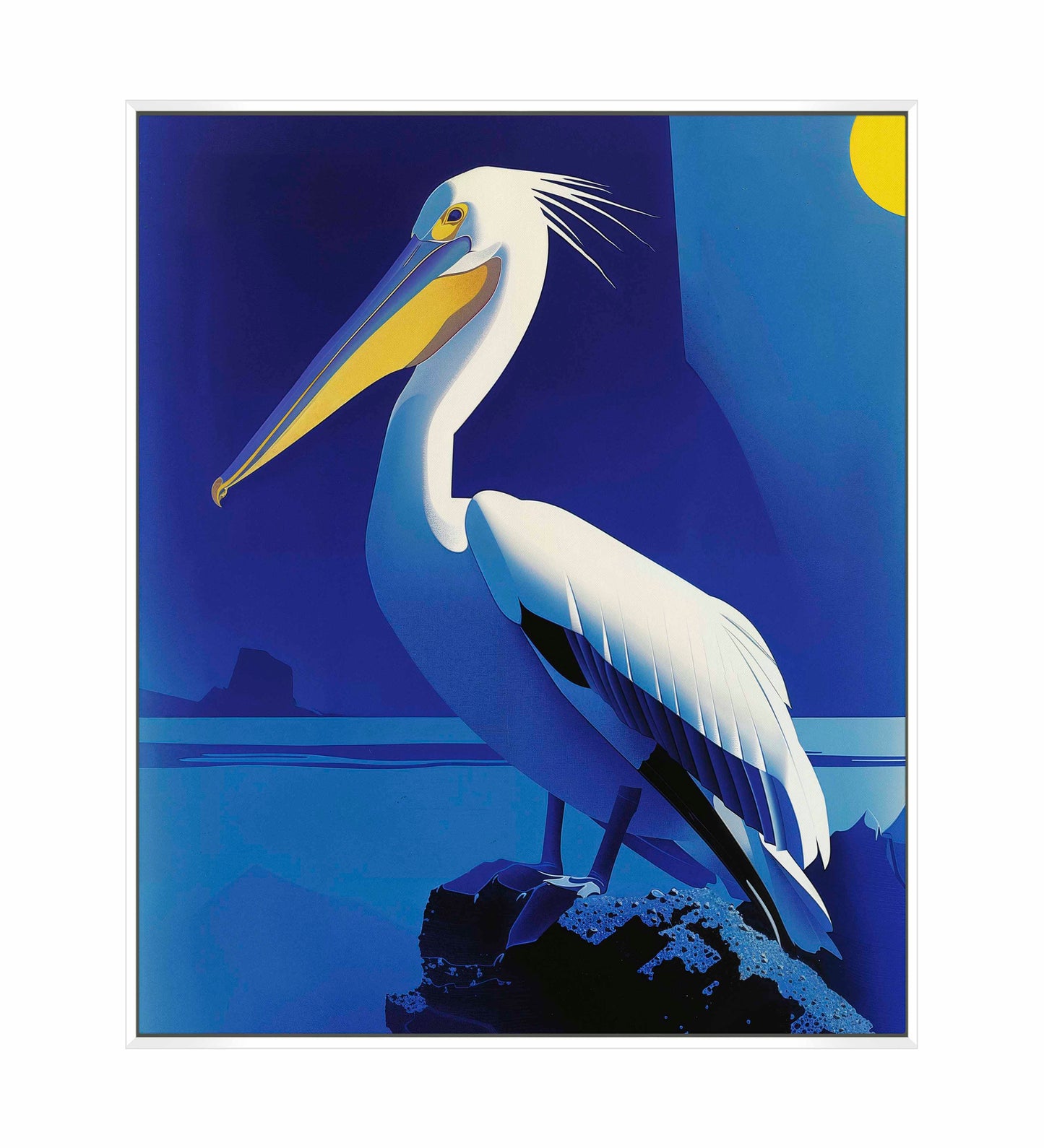 Moonlit Majesty - Pelican by the Sea - Gallery Wrapped Canvas