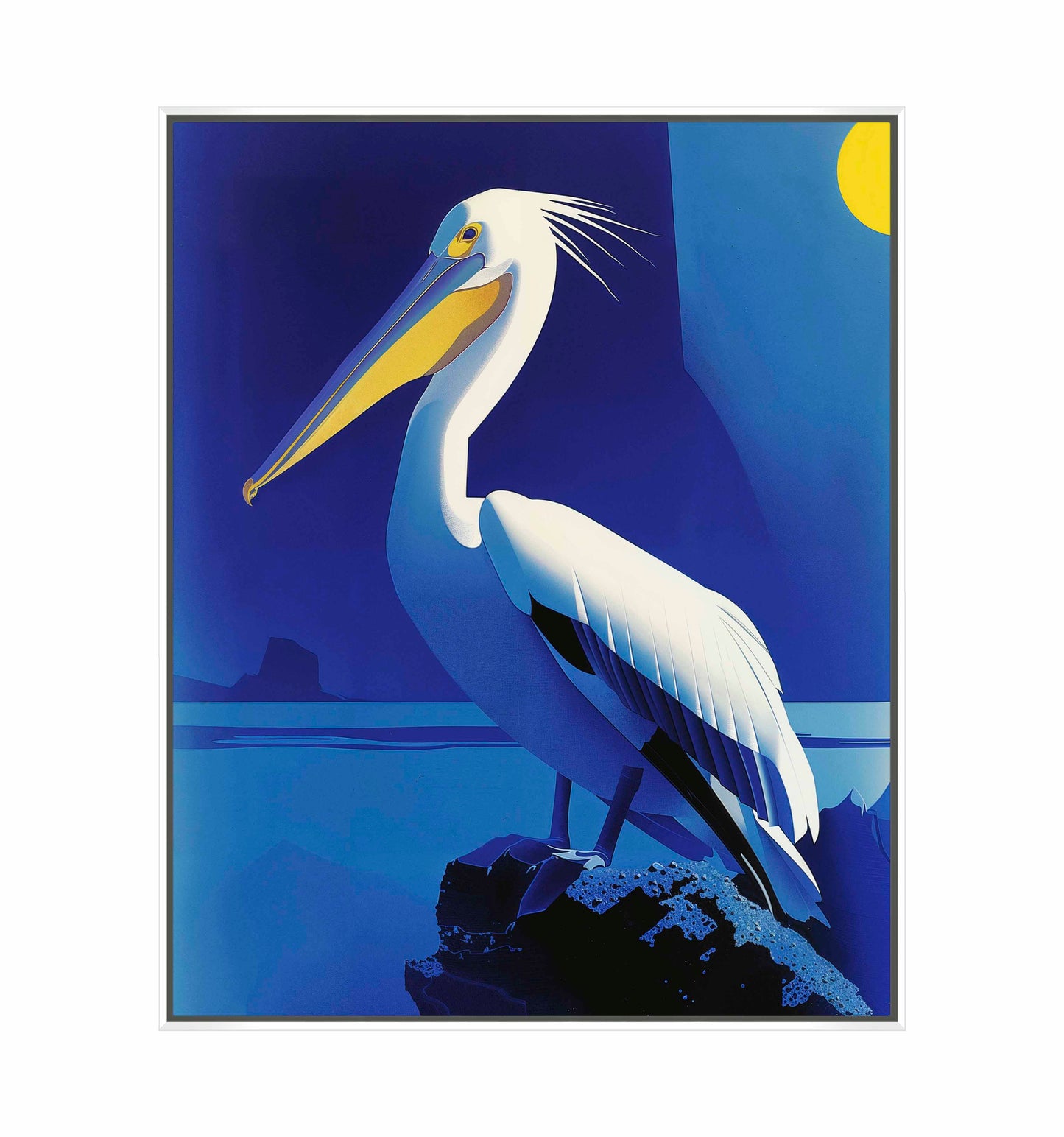 Moonlit Majesty - Pelican by the Sea - Gallery Wrapped Canvas
