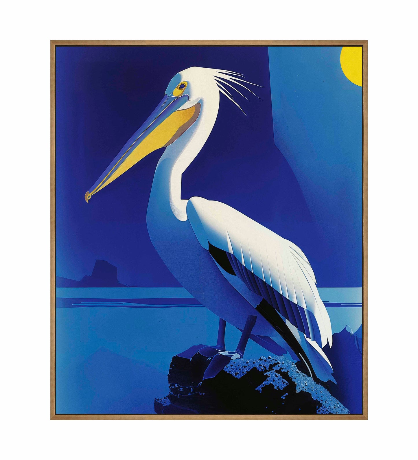 Moonlit Majesty - Pelican by the Sea - Gallery Wrapped Canvas