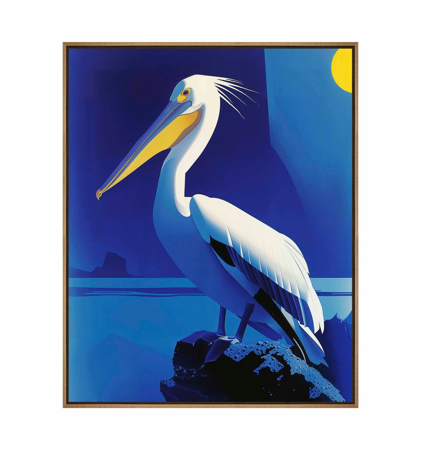 Moonlit Majesty - Pelican by the Sea - Gallery Wrapped Canvas