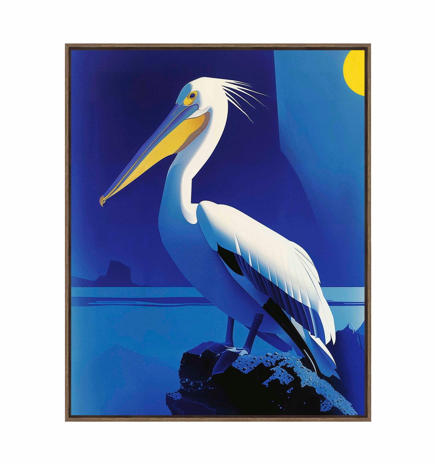 Moonlit Majesty - Pelican by the Sea - Gallery Wrapped Canvas