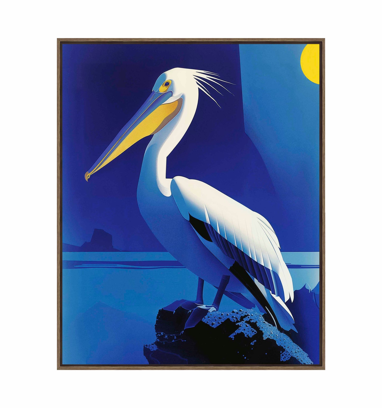Moonlit Majesty - Pelican by the Sea - Gallery Wrapped Canvas