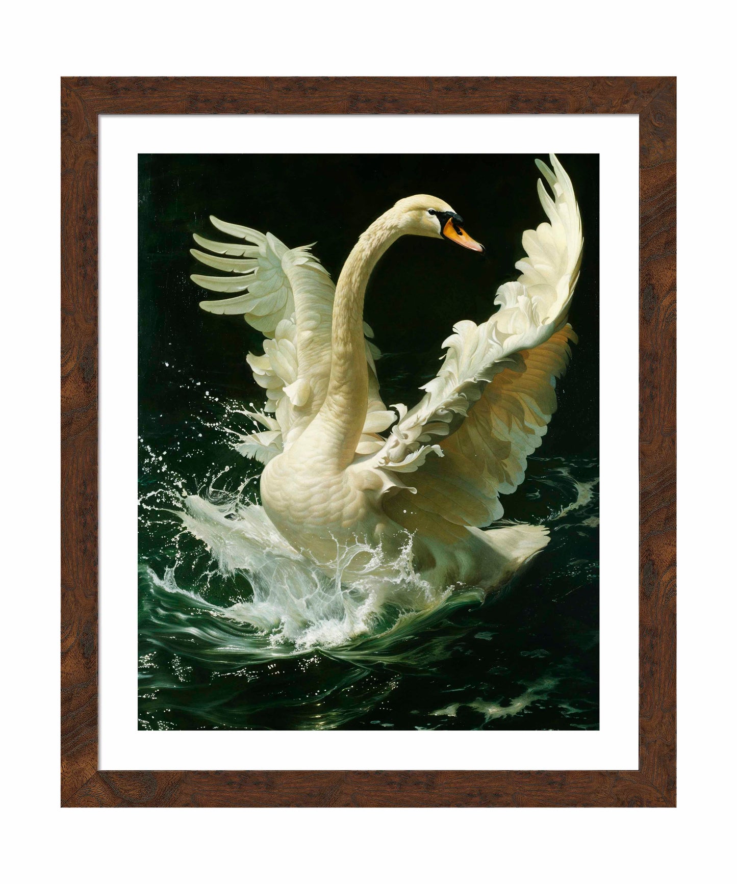 Ethereal Majesty - Swan in Flight - Art Prints