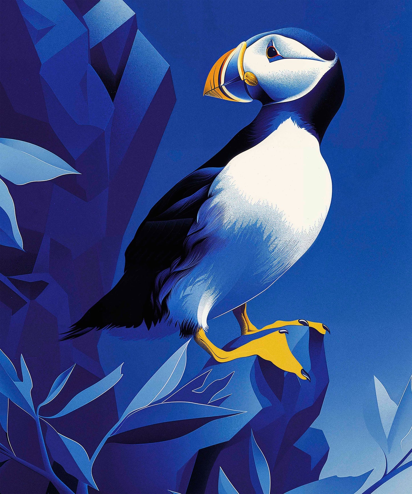 Arctic Sentinel - Puffin on Rocky Cliff - Limited Edition Canvas
