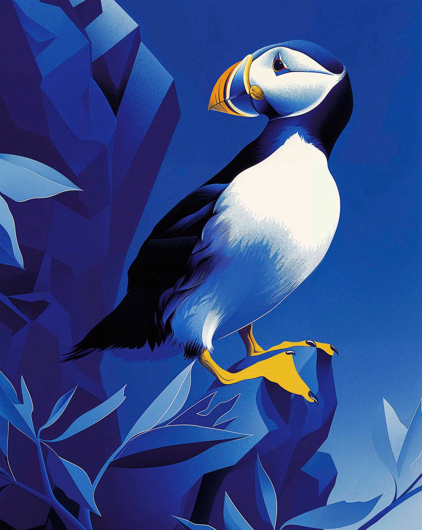 Arctic Sentinel - Puffin on Rocky Cliff - Limited Edition Canvas