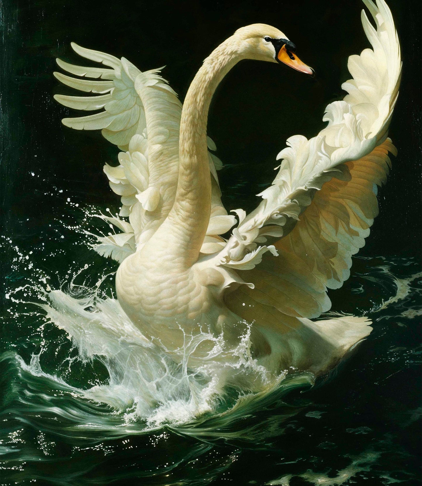 Ethereal Majesty - Swan in Flight - Limited Edition Canvas