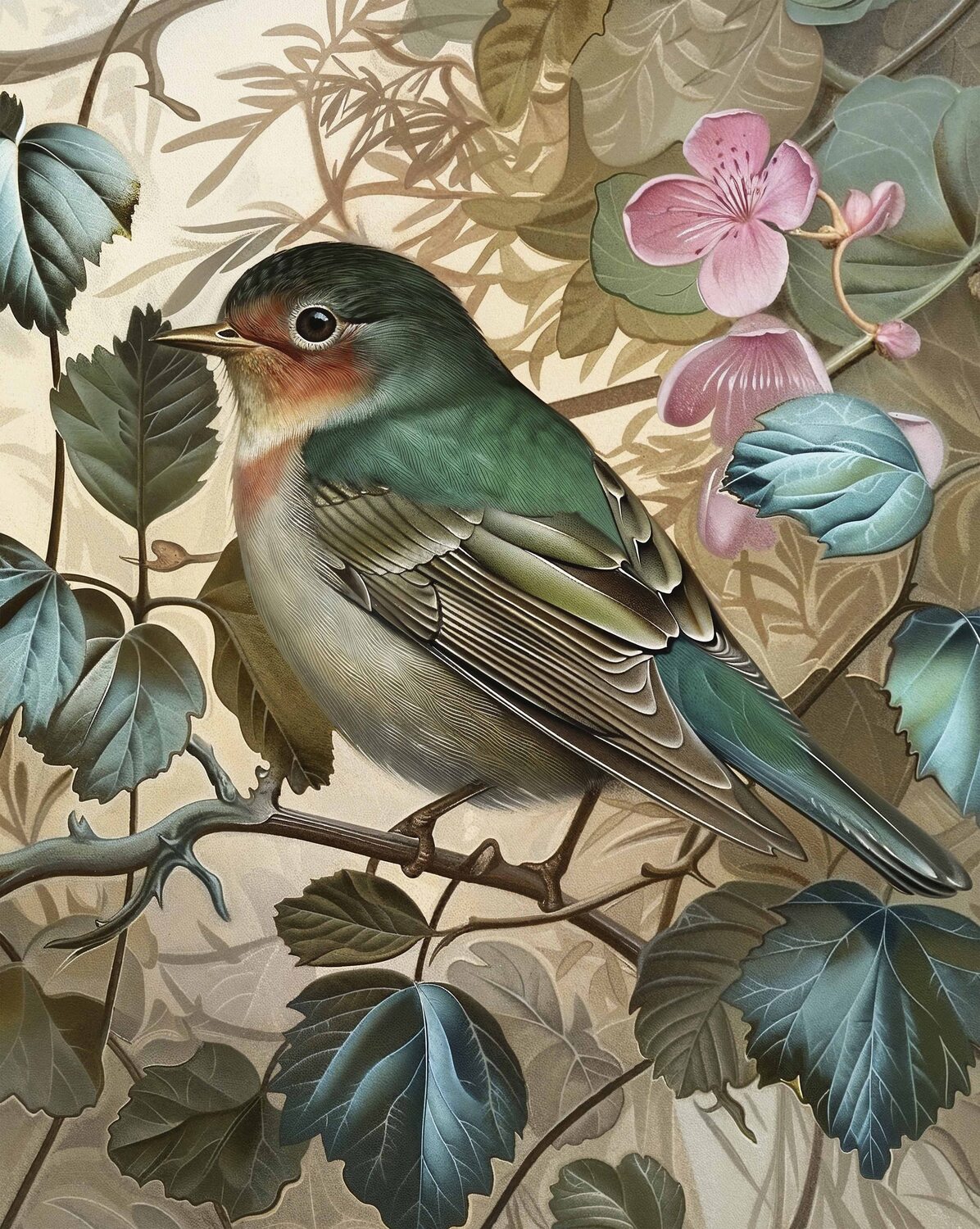 Sweet Melody - Songbird Among Blossoms - Limited Edition Canvas