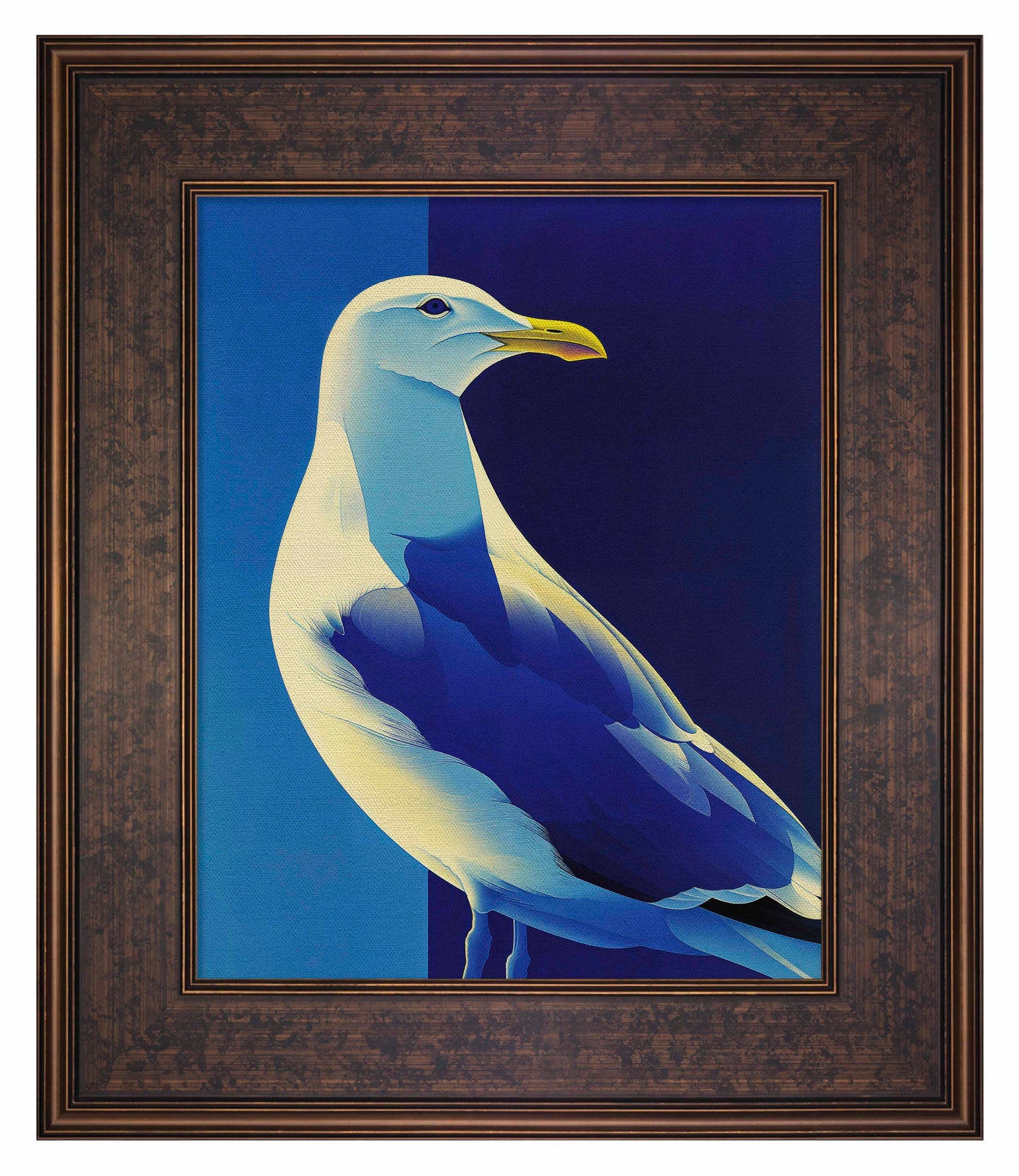 Luminous Sentinel - Seagull in Azure Light - Limited Edition Canvas