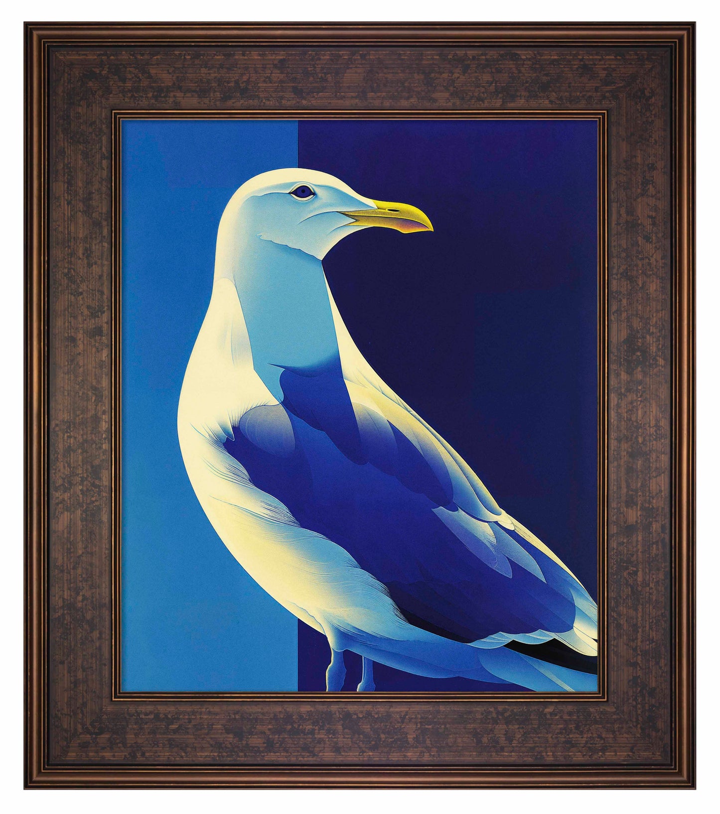 Luminous Sentinel - Seagull in Azure Light - Limited Edition Canvas