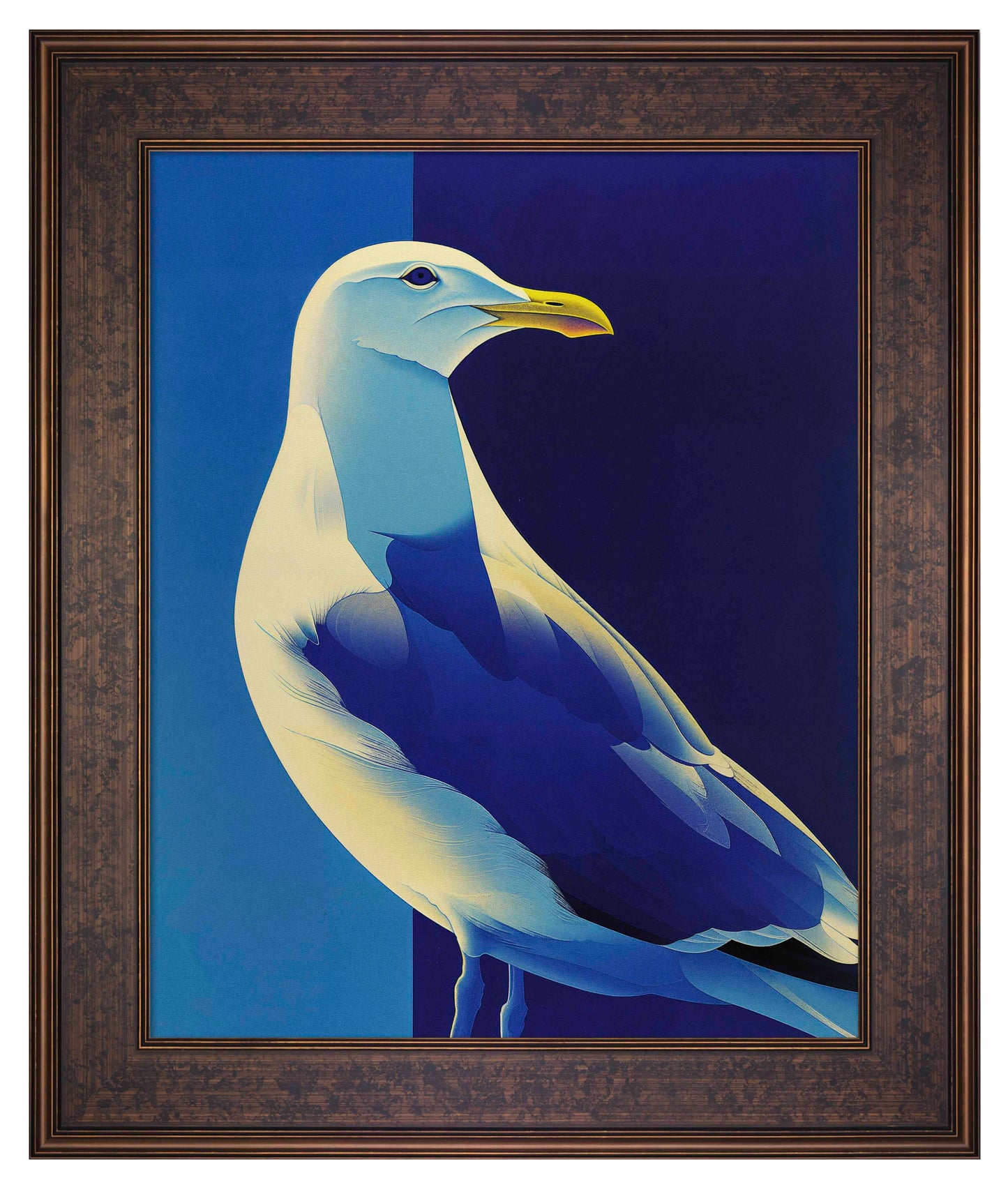 Luminous Sentinel - Seagull in Azure Light - Limited Edition Canvas