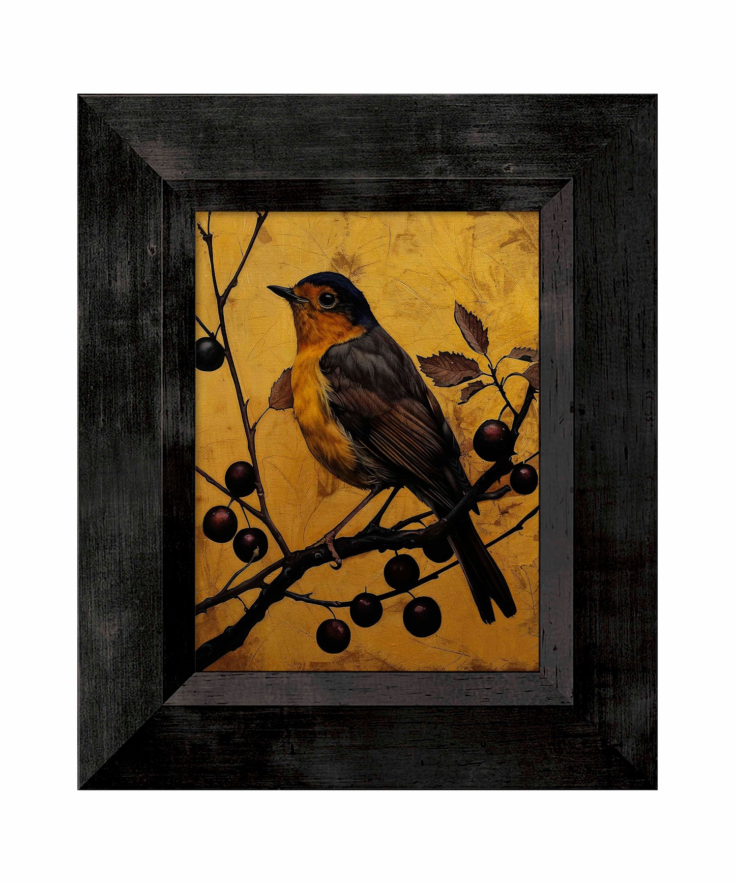 Autumn's Elegance - Robin Among Berries - Limited Edition Canvas