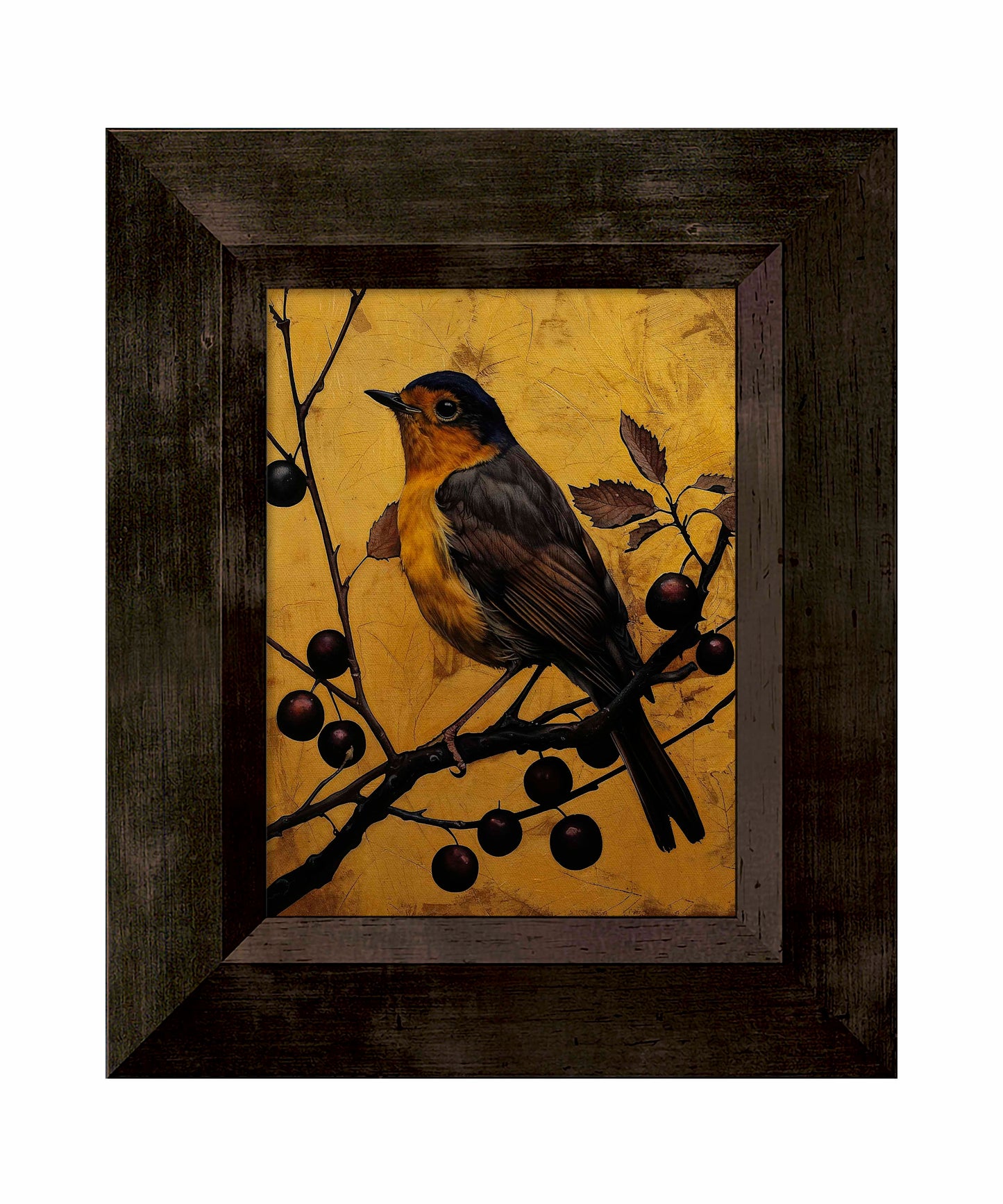 Autumn's Elegance - Robin Among Berries - Limited Edition Canvas