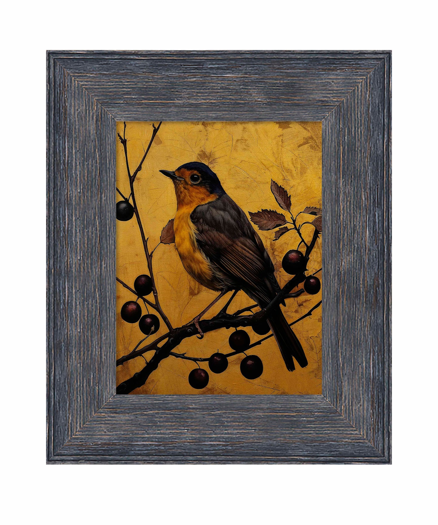 Autumn's Elegance - Robin Among Berries - Limited Edition Canvas