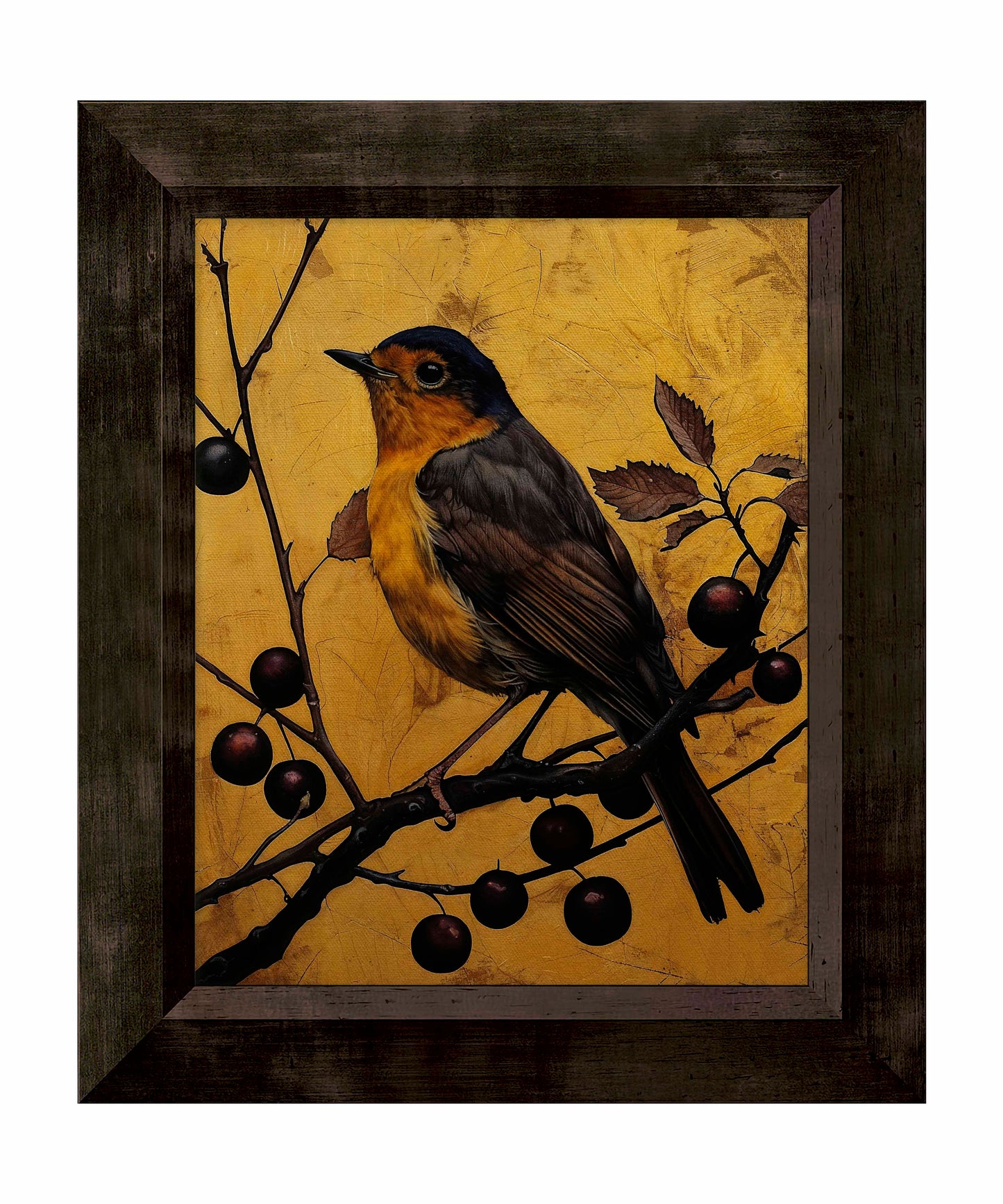 Autumn's Elegance - Robin Among Berries - Limited Edition Canvas