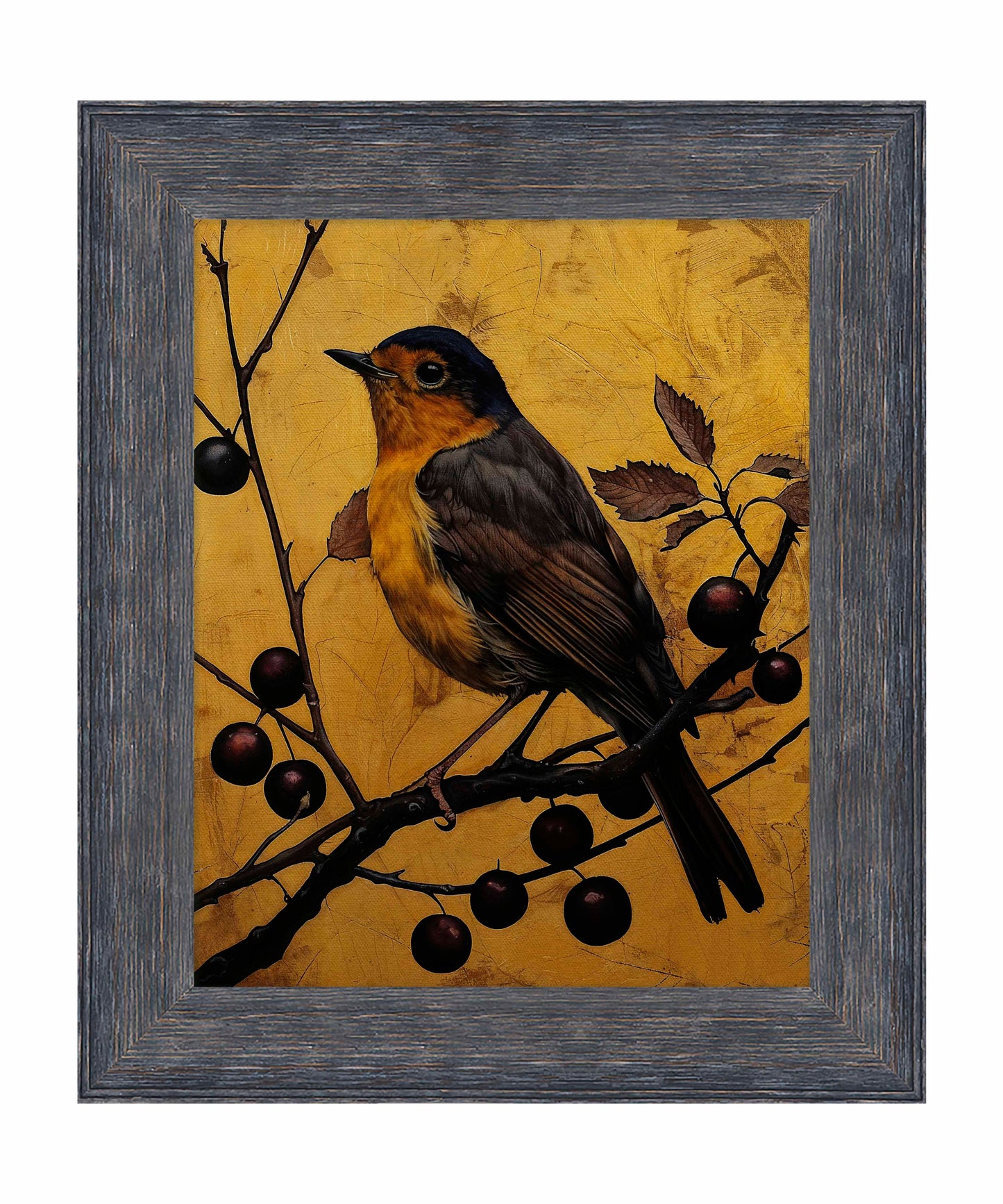 Autumn's Elegance - Robin Among Berries - Limited Edition Canvas