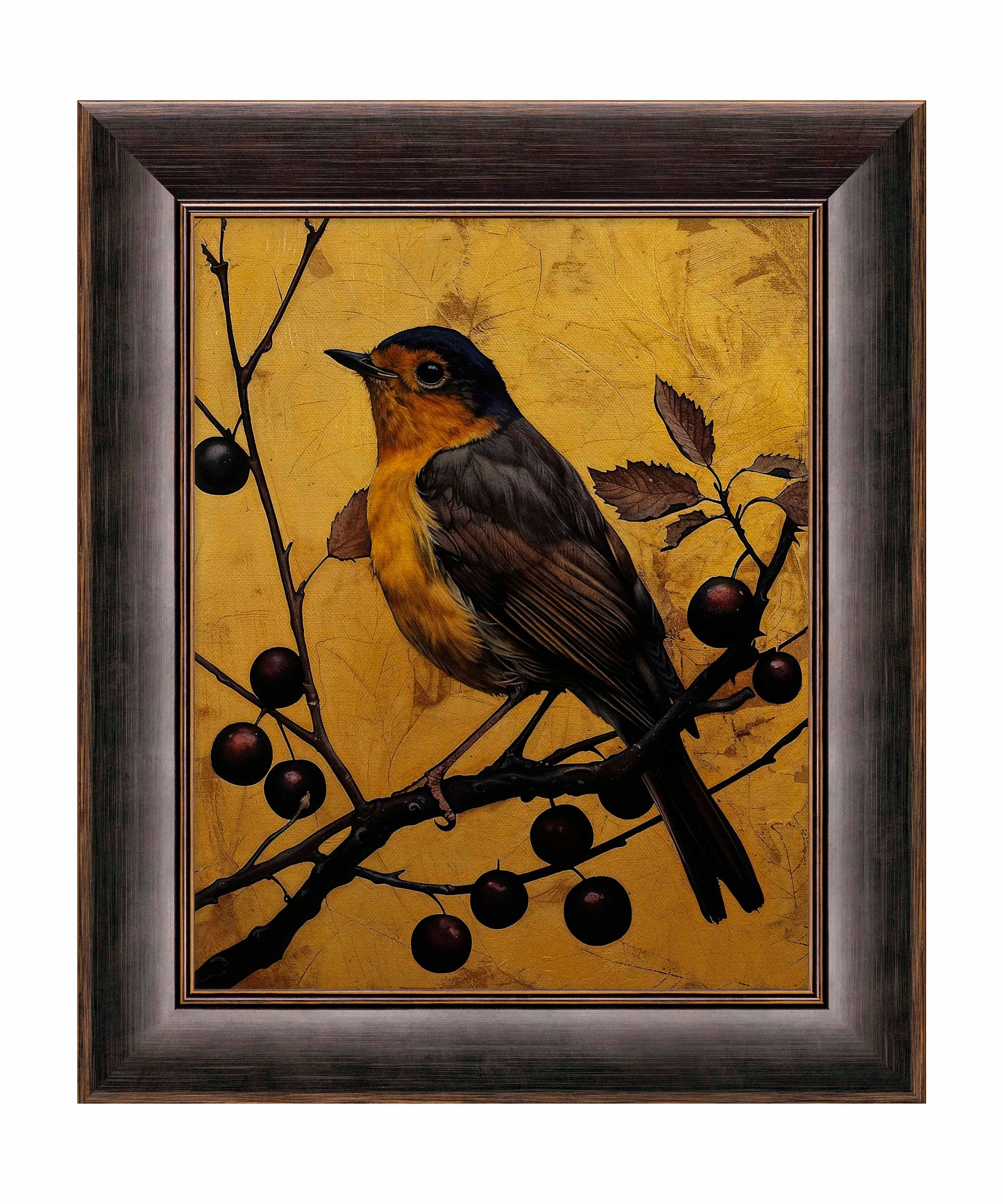 Autumn's Elegance - Robin Among Berries - Limited Edition Canvas