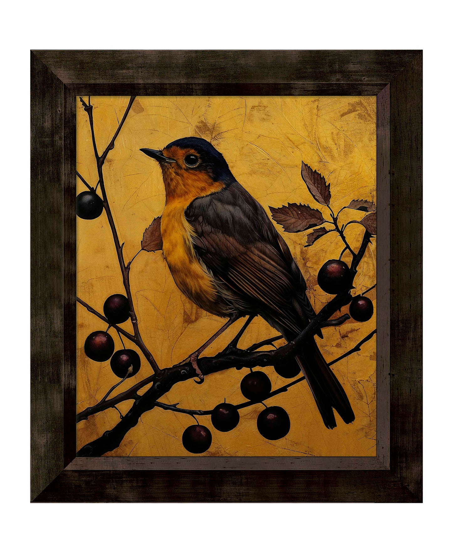 Autumn's Elegance - Robin Among Berries - Limited Edition Canvas