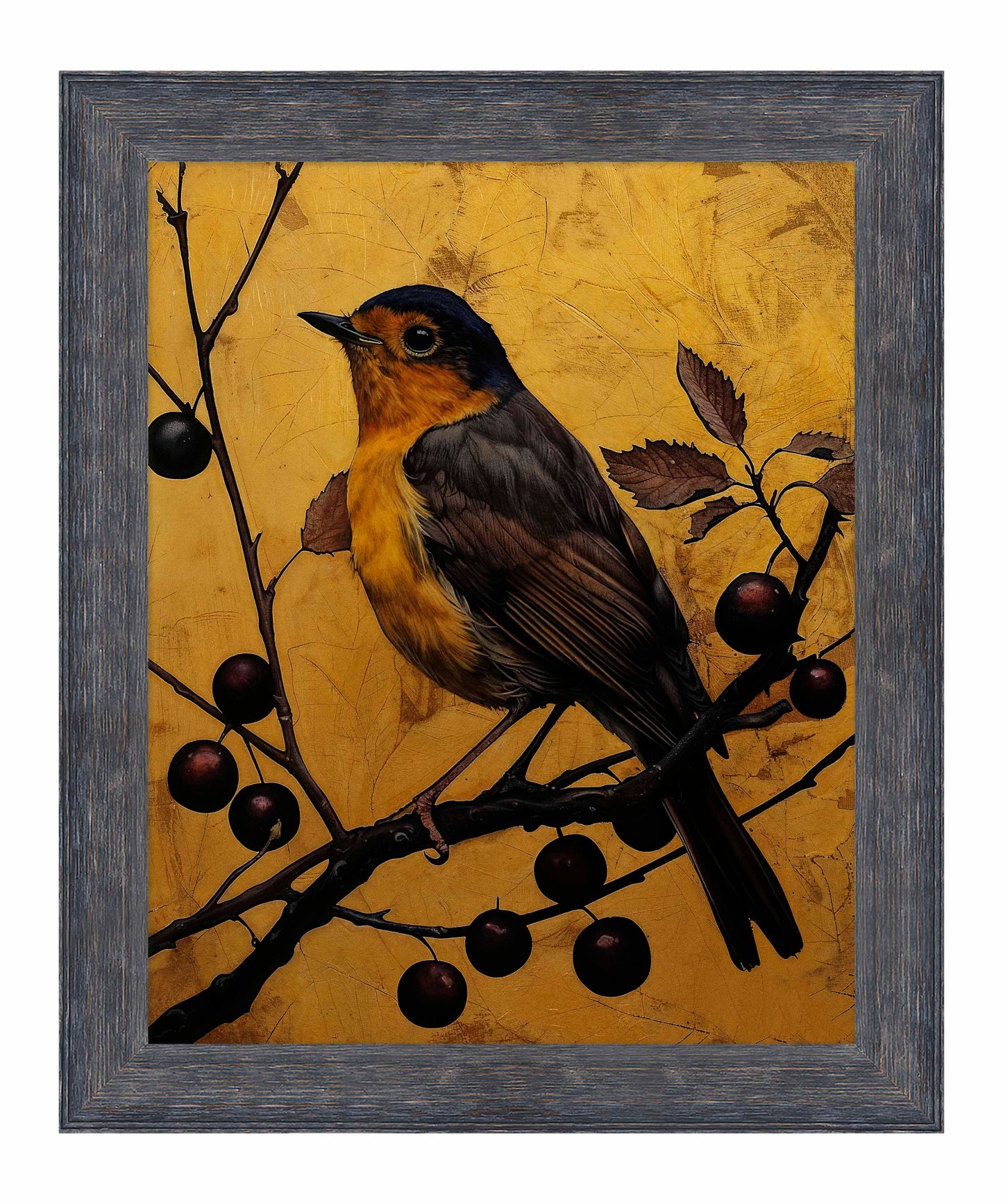 Autumn's Elegance - Robin Among Berries - Limited Edition Canvas