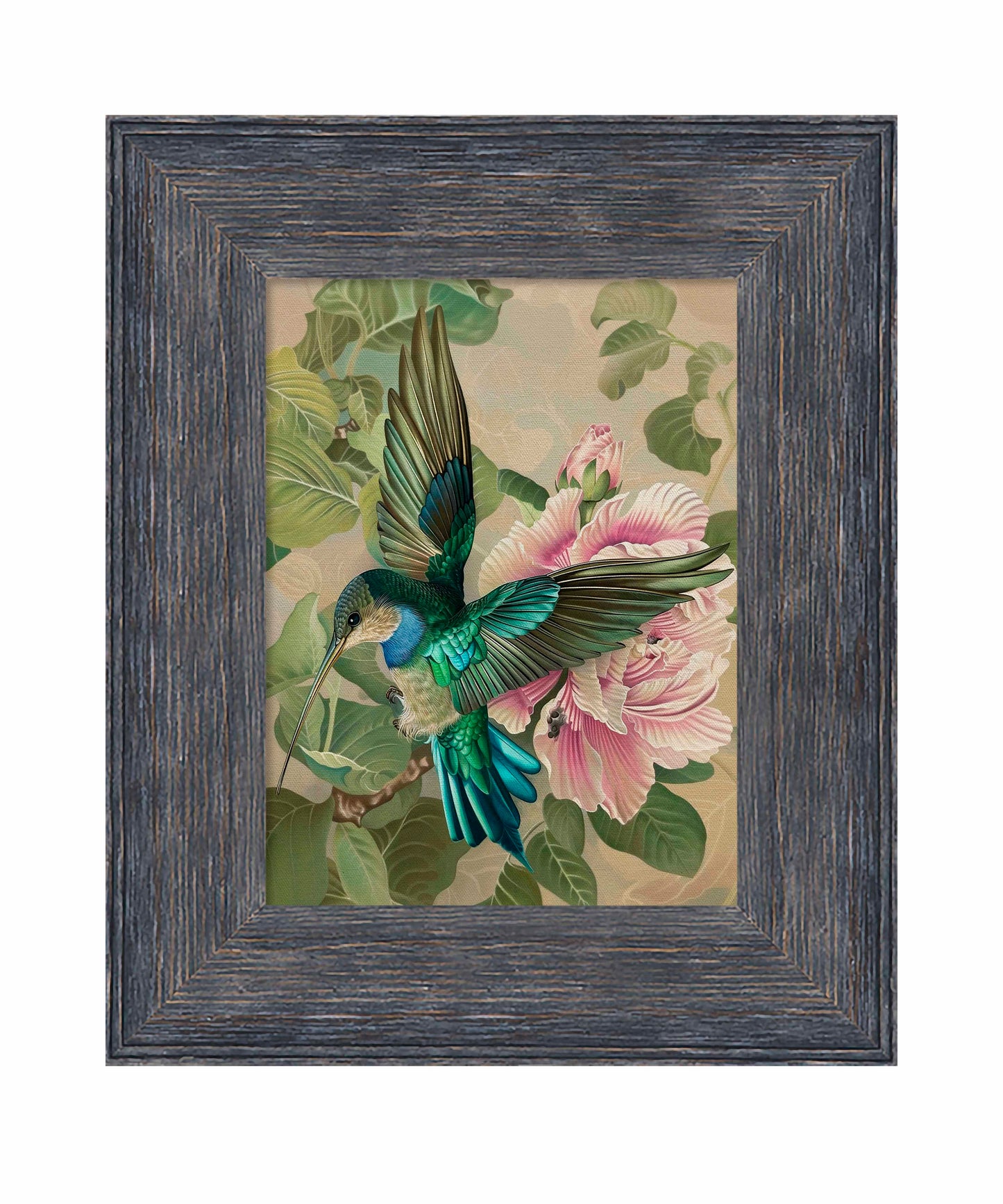 Emerald Flight - Hummingbird Among Hibiscus - Limited Edition Canvas