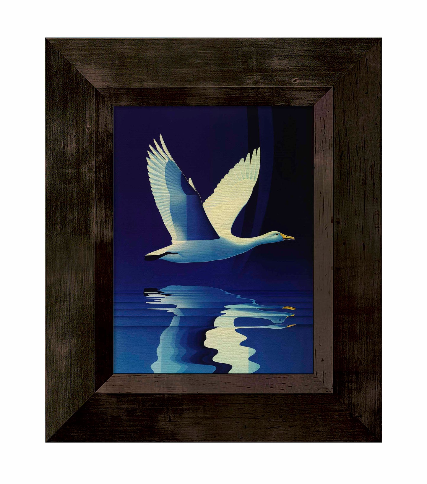 Reflections in Flight - Swan Over Tranquil Waters - Limited Edition Canvas