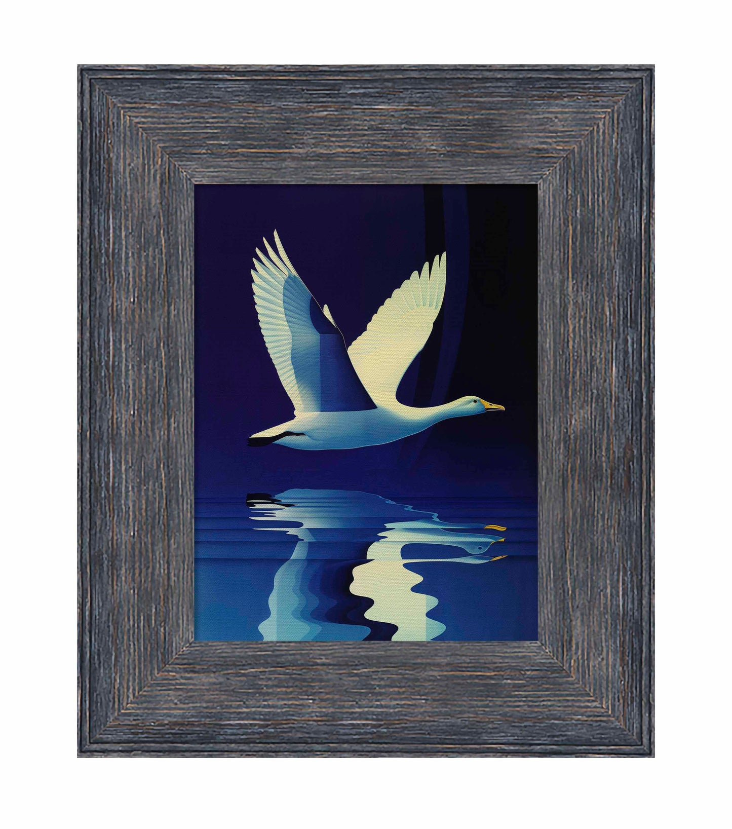 Reflections in Flight - Swan Over Tranquil Waters - Limited Edition Canvas