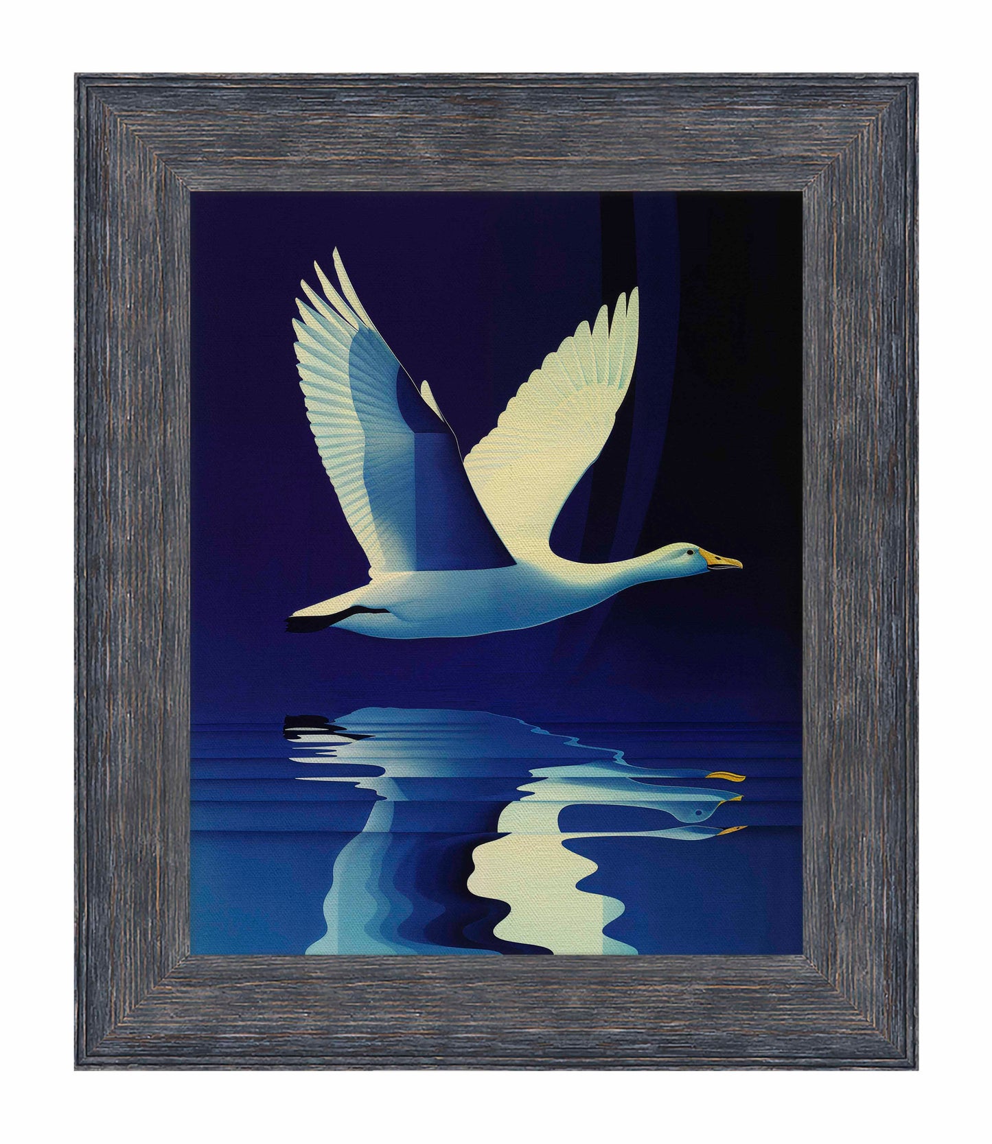 Reflections in Flight - Swan Over Tranquil Waters - Limited Edition Canvas