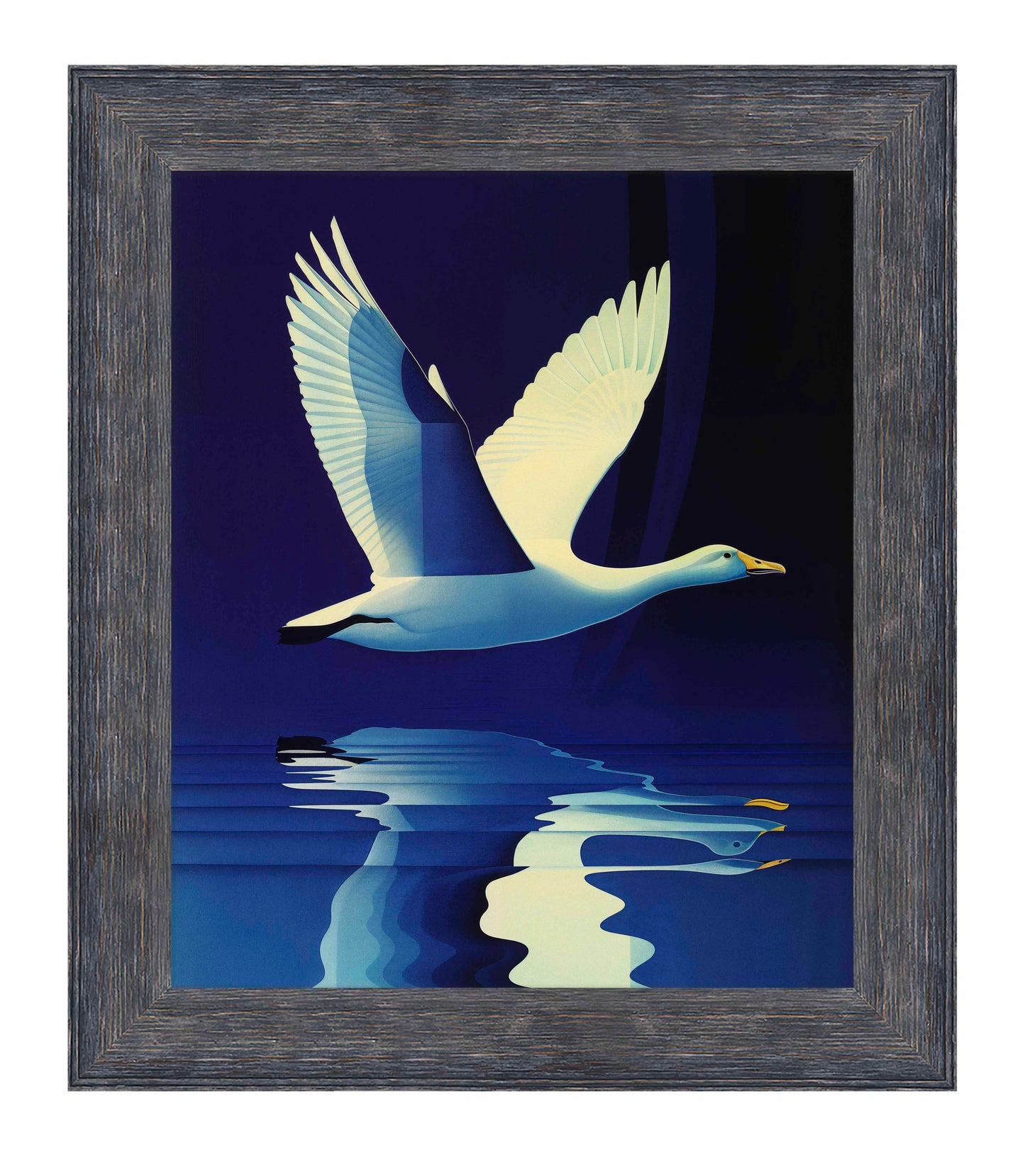 Reflections in Flight - Swan Over Tranquil Waters - Limited Edition Canvas
