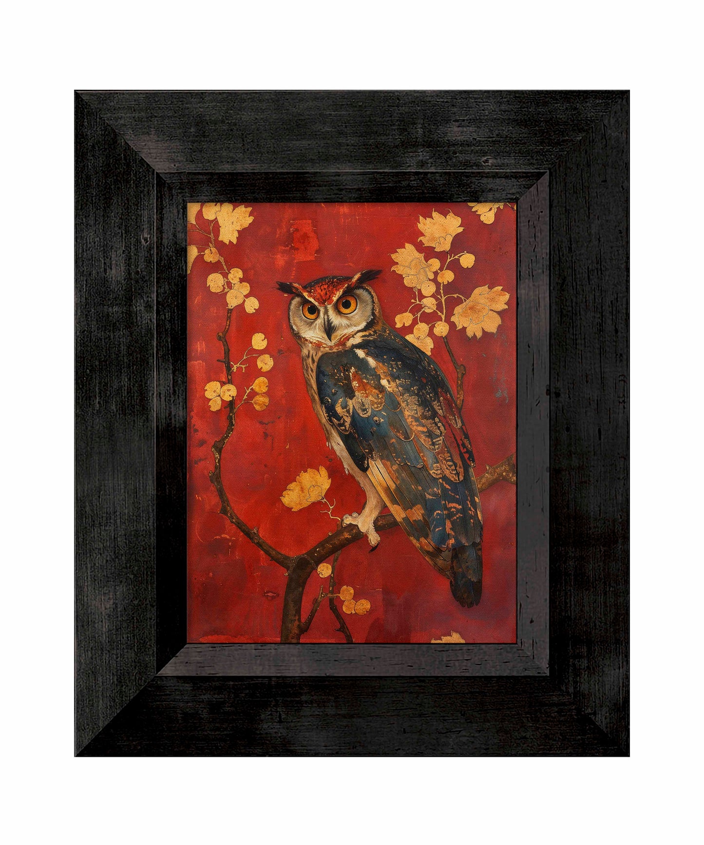 Majestic Watcher - Owl in Golden Foliage - Limited Edition Canvas