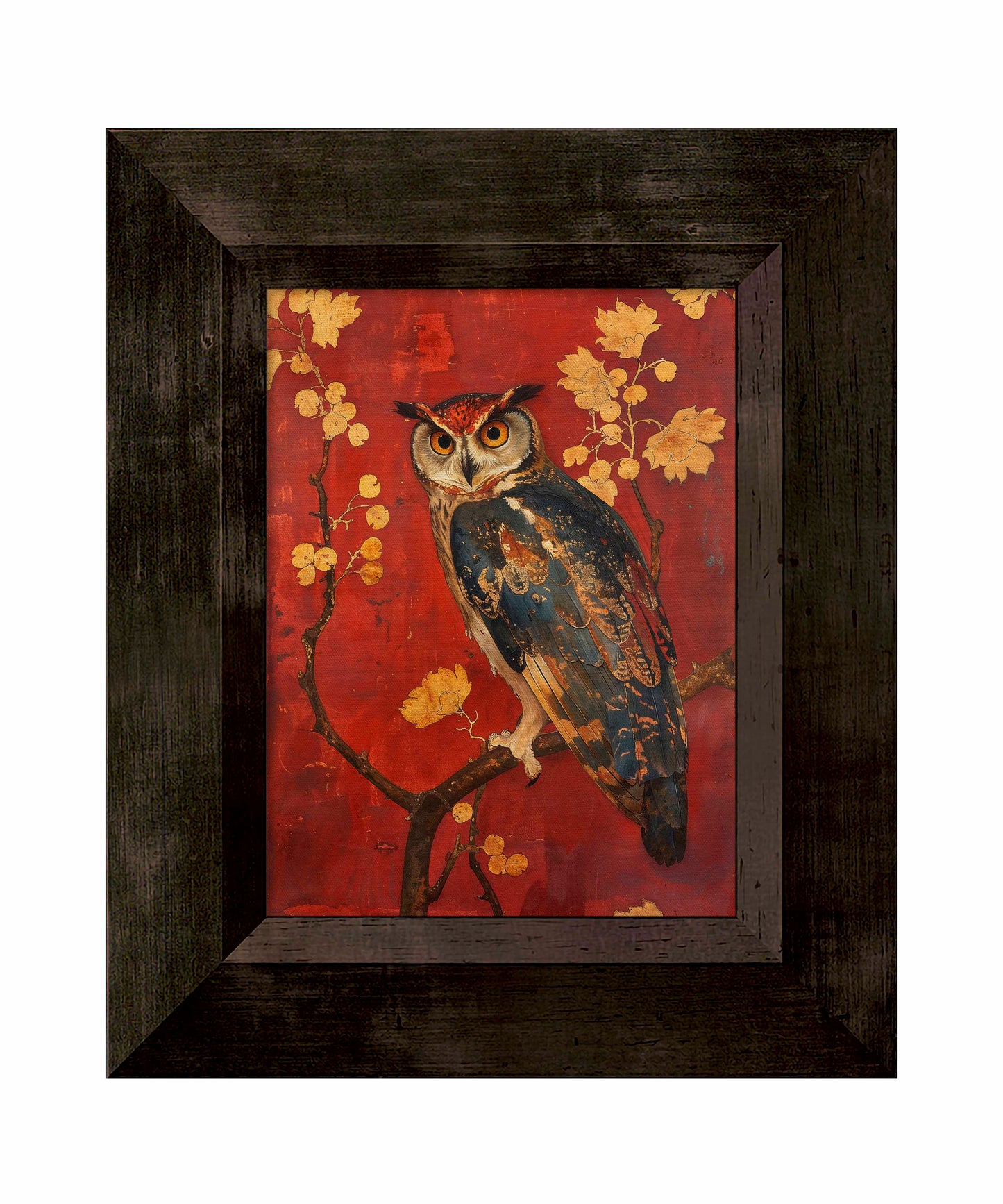 Majestic Watcher - Owl in Golden Foliage - Limited Edition Canvas
