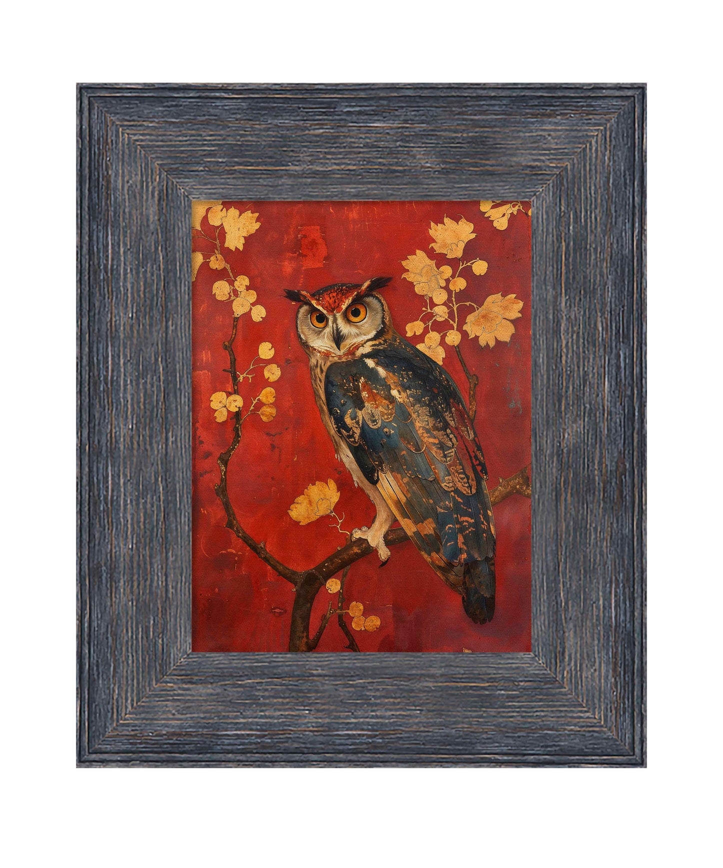 Majestic Watcher - Owl in Golden Foliage - Limited Edition Canvas