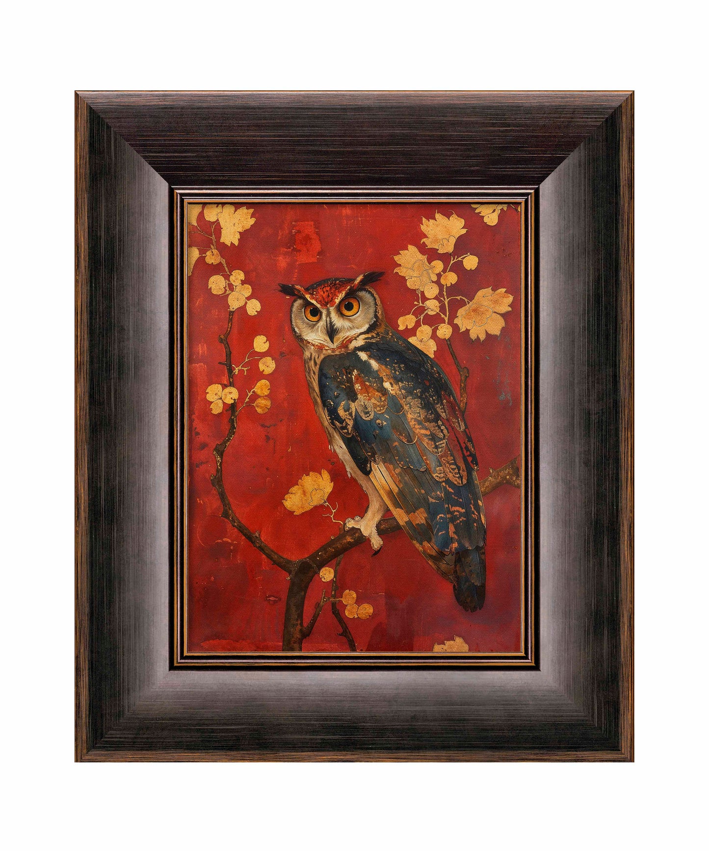 Majestic Watcher - Owl in Golden Foliage - Limited Edition Canvas