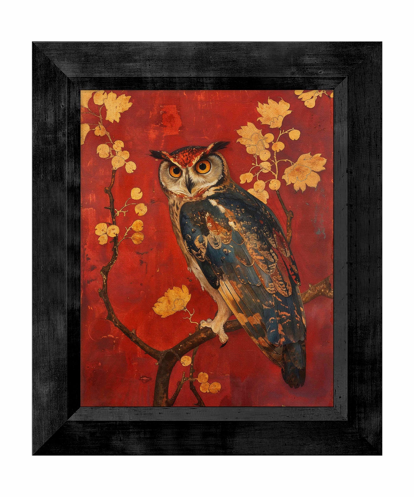 Majestic Watcher - Owl in Golden Foliage - Limited Edition Canvas