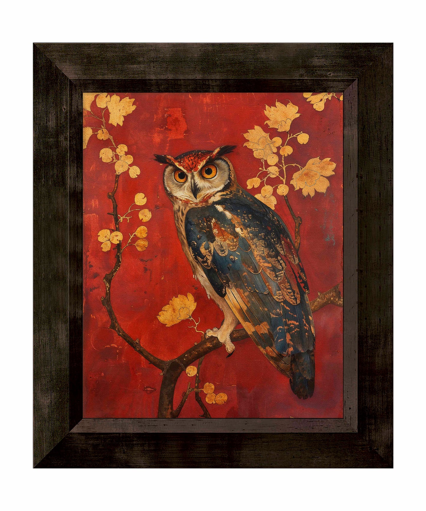 Majestic Watcher - Owl in Golden Foliage - Limited Edition Canvas