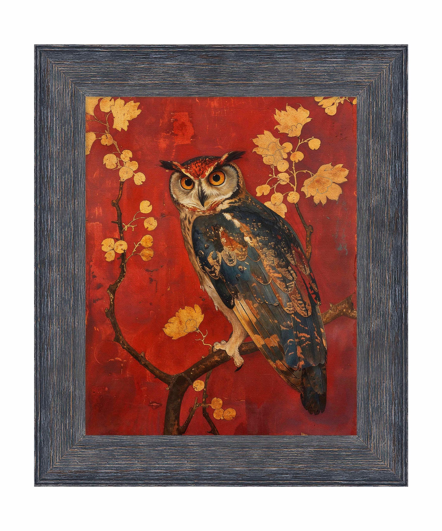 Majestic Watcher - Owl in Golden Foliage - Limited Edition Canvas