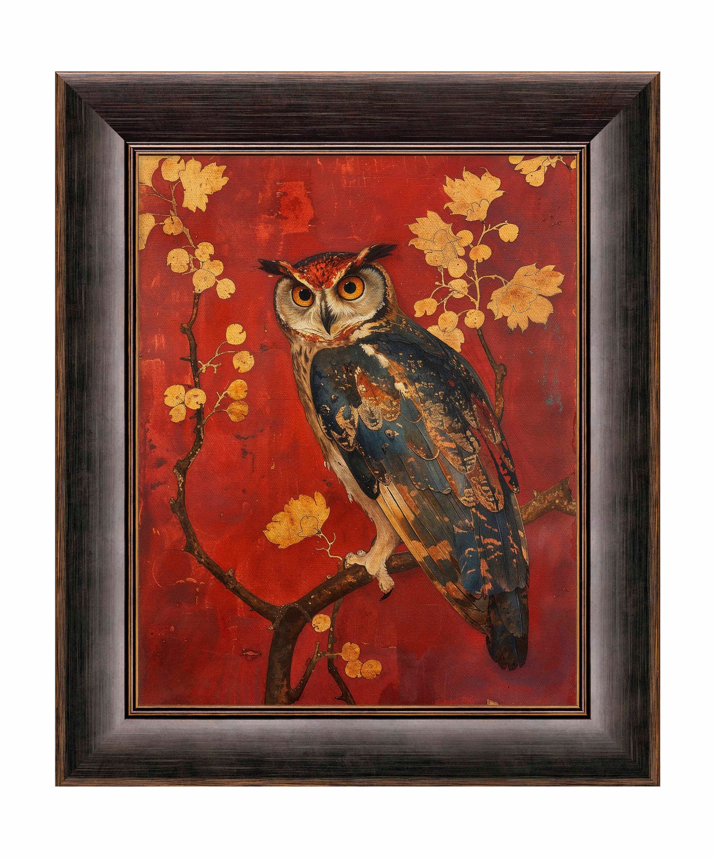 Majestic Watcher - Owl in Golden Foliage - Limited Edition Canvas