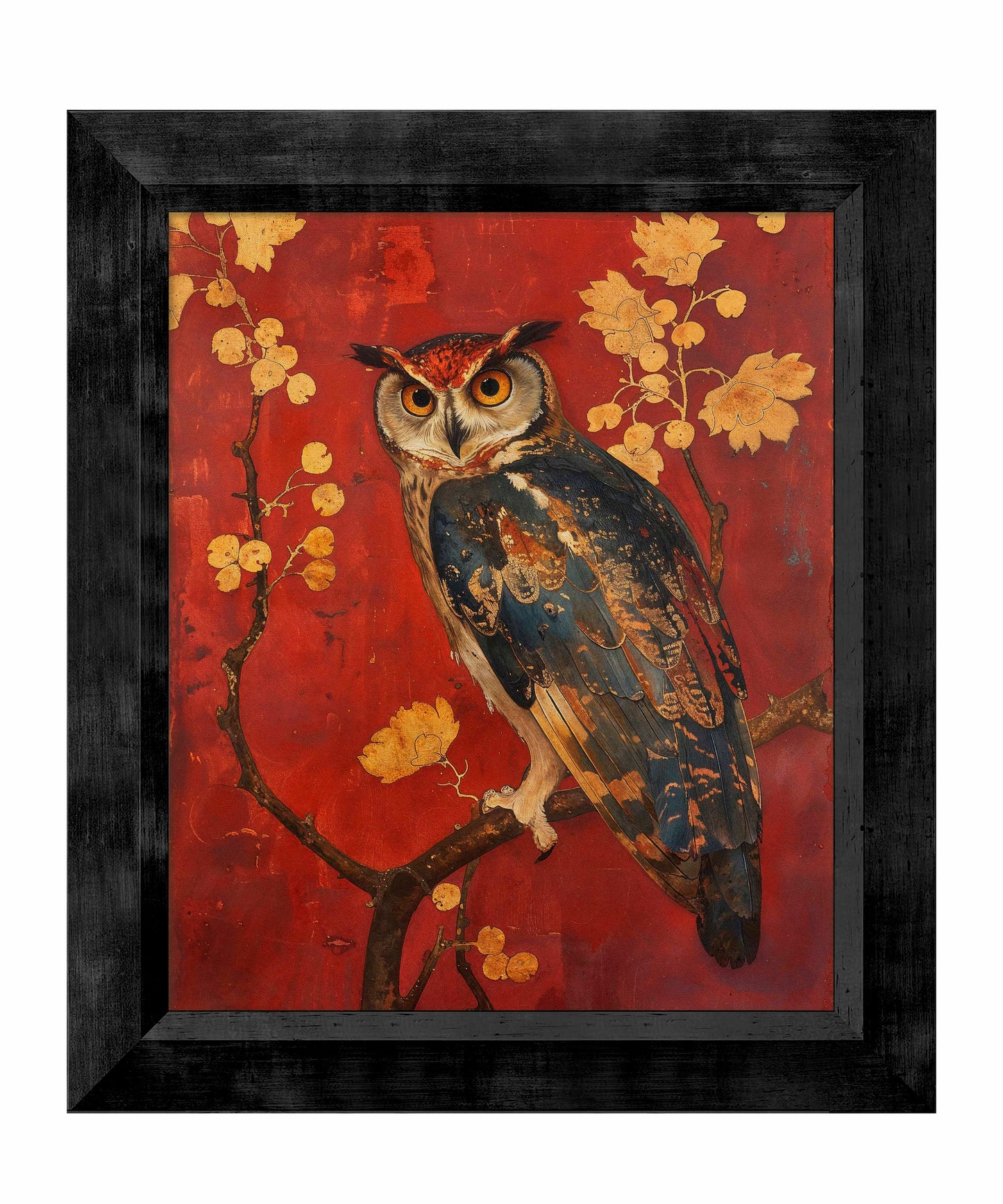 Majestic Watcher - Owl in Golden Foliage - Limited Edition Canvas