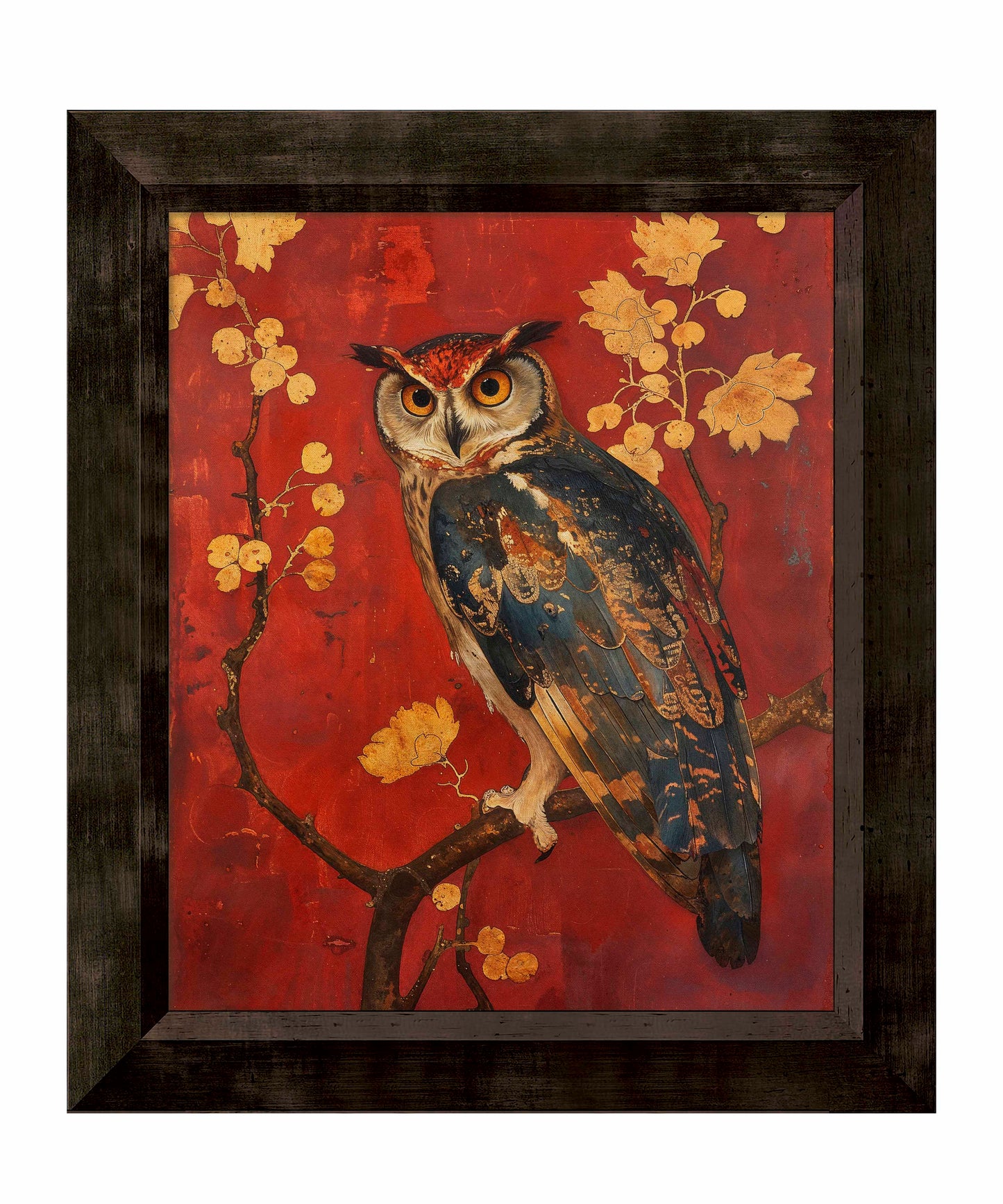 Majestic Watcher - Owl in Golden Foliage - Limited Edition Canvas