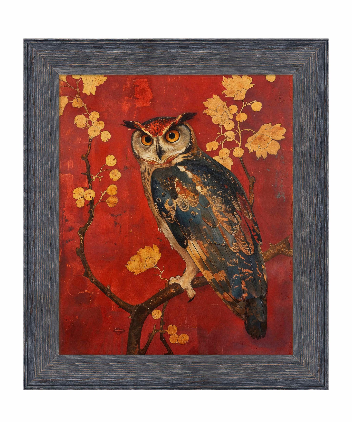 Majestic Watcher - Owl in Golden Foliage - Limited Edition Canvas