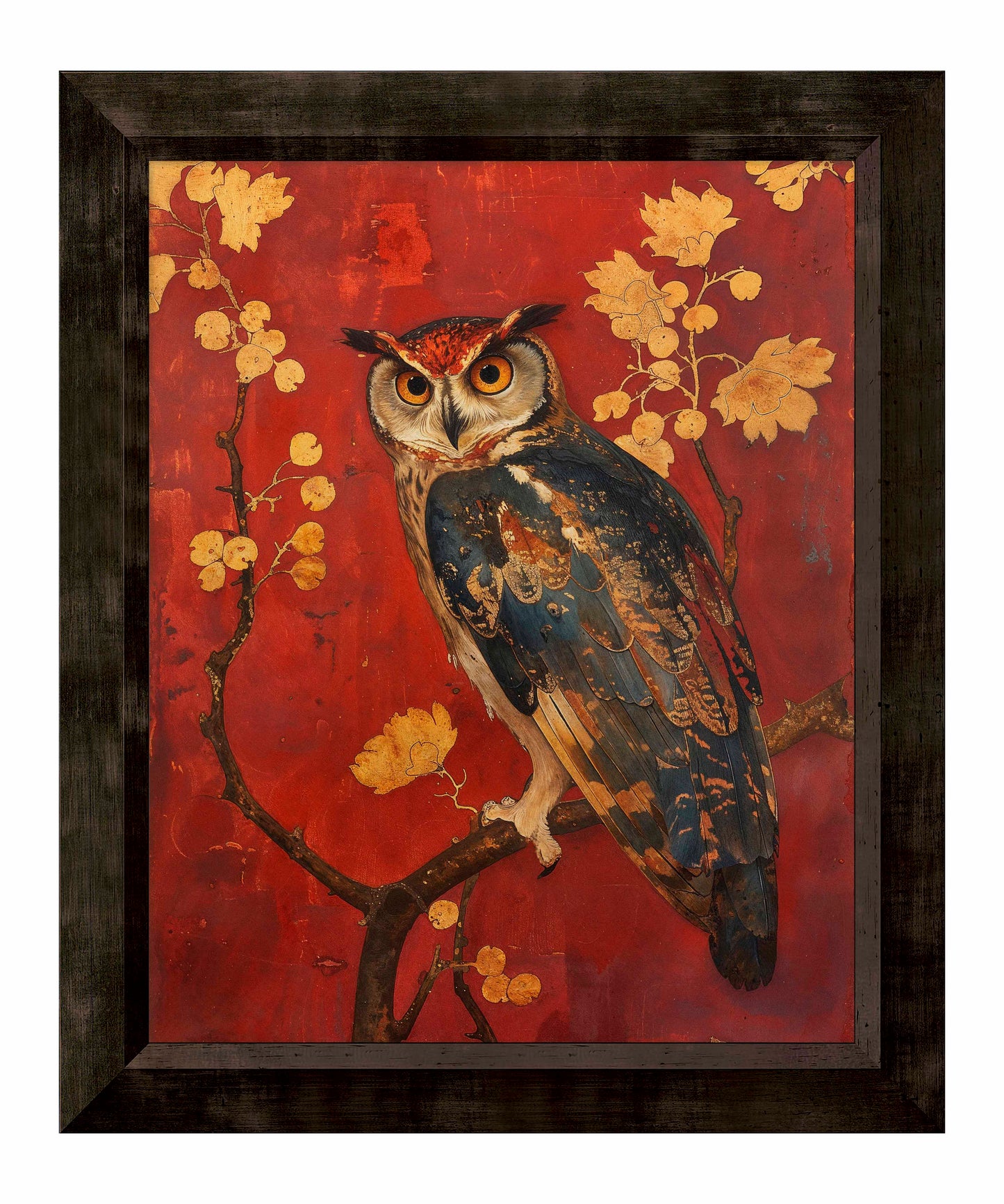 Majestic Watcher - Owl in Golden Foliage - Limited Edition Canvas
