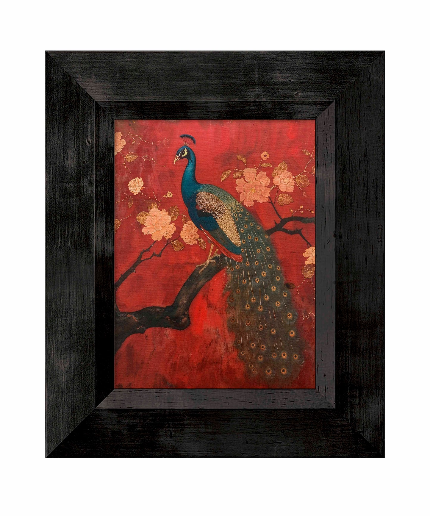 Opulent Grace - Peacock Amidst Blossoms - Limited Edition Canvas