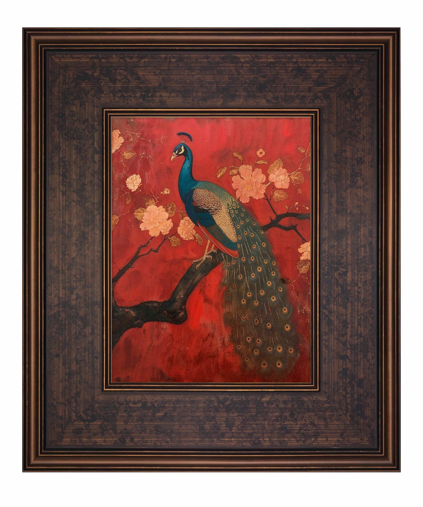 Opulent Grace - Peacock Amidst Blossoms - Limited Edition Canvas