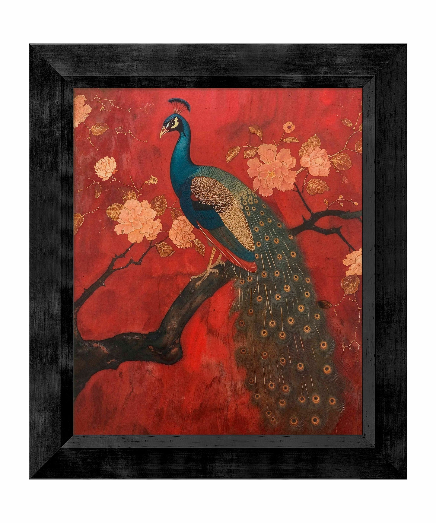 Opulent Grace - Peacock Amidst Blossoms - Limited Edition Canvas